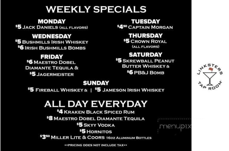 Linksters Tap Room - Brandon, FL menu_pic