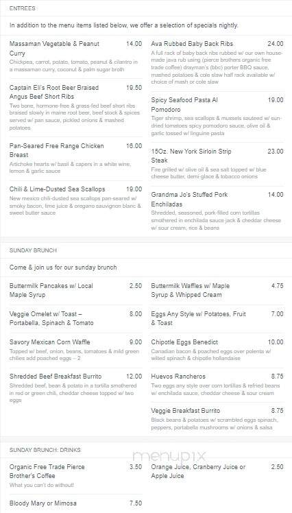 The Blue Rock Restaurant Bar - Shelburne Falls, MA menu_pic