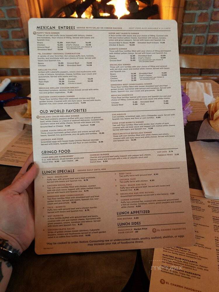 El Charro Mexican Restaurant - Fraser, MI menu_pic