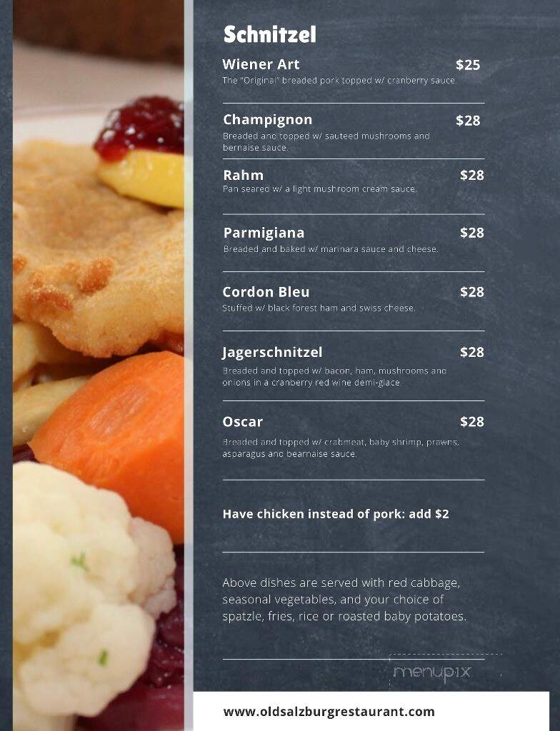 The Old Salzburg Restaurant - Radium Hot Springs, BC menu_pic