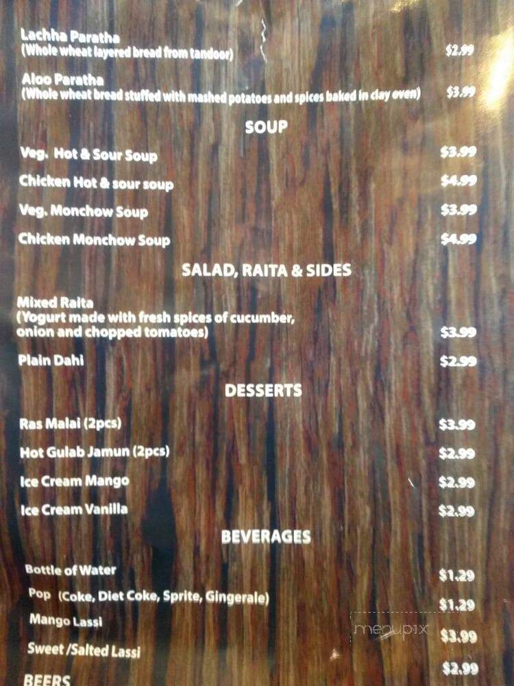 Chawla's - Brampton, ON menu_pic