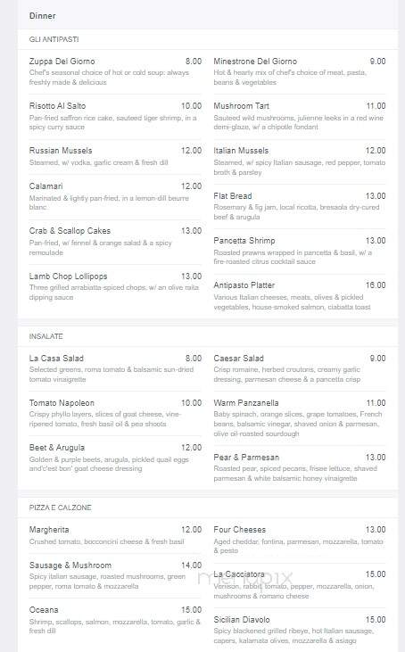 La Casa Ristorante - London, ON menu_pic