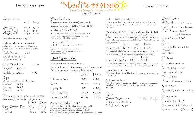 Mediterraneo Family Restaurant - Waterloo, ON