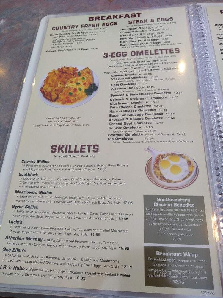 Southfork Family Restaurant - Orland Park, IL menu_pic