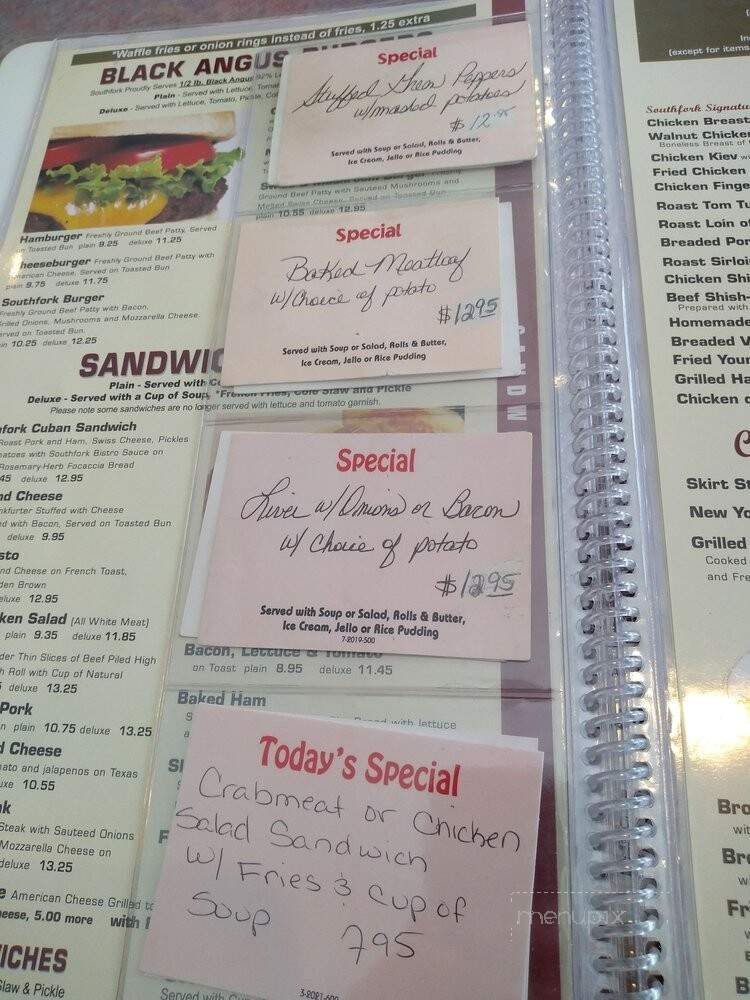 Southfork Family Restaurant - Orland Park, IL menu_pic