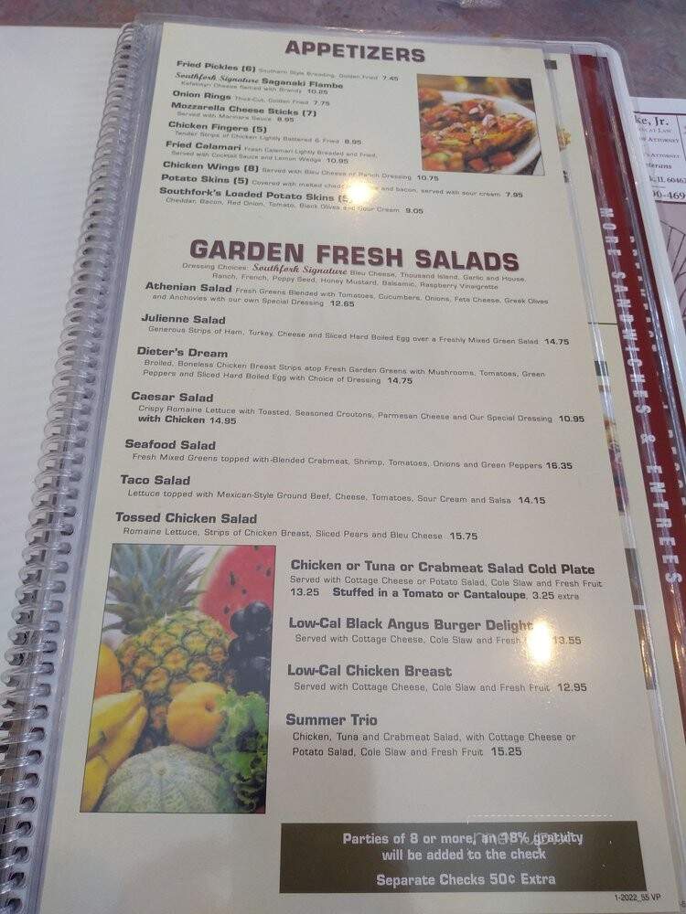 Southfork Family Restaurant - Orland Park, IL menu_pic