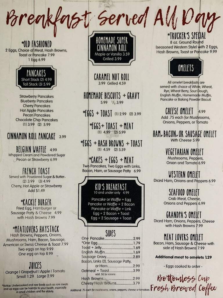Klunder's Kafe - New Hampton, IA menu_pic