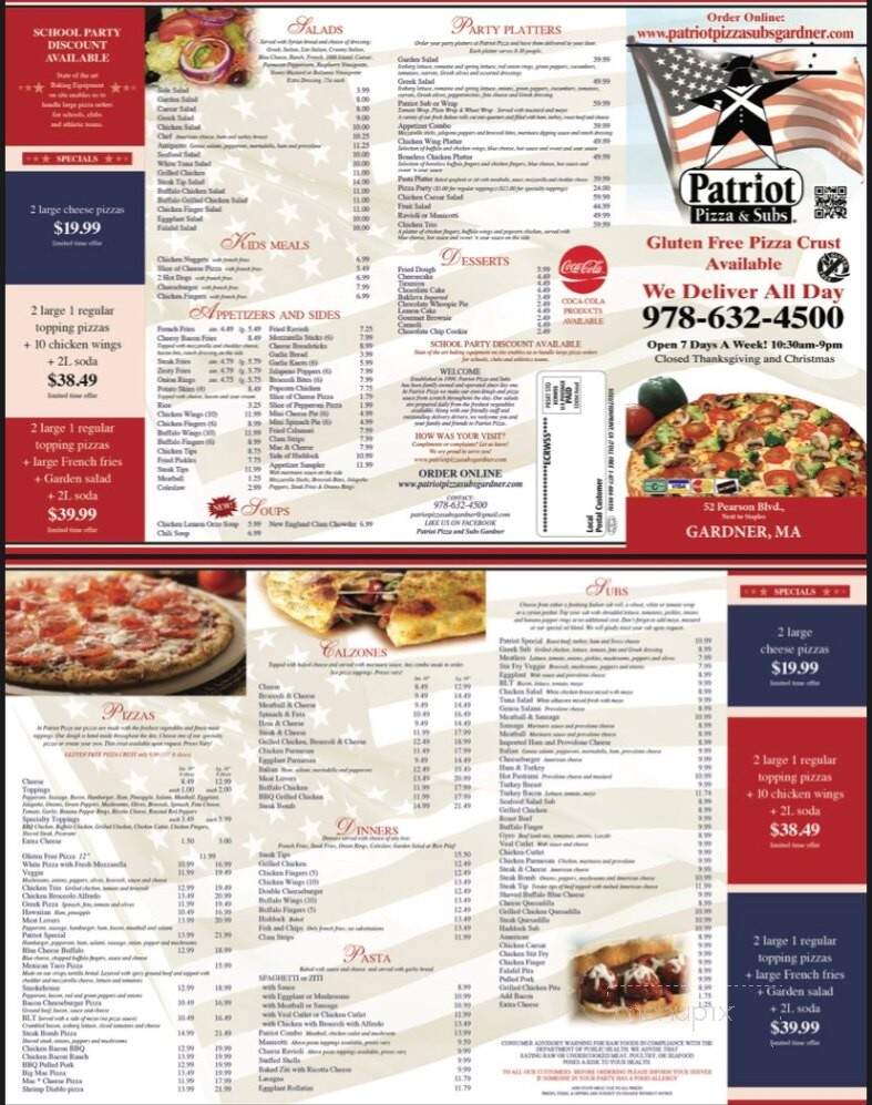 Patriots Pizza & More - Gardner, MA