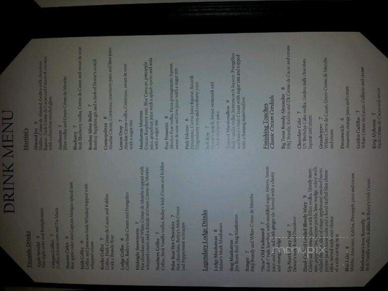 Manhattan Beach Lodge - Crosslake, MN menu_pic