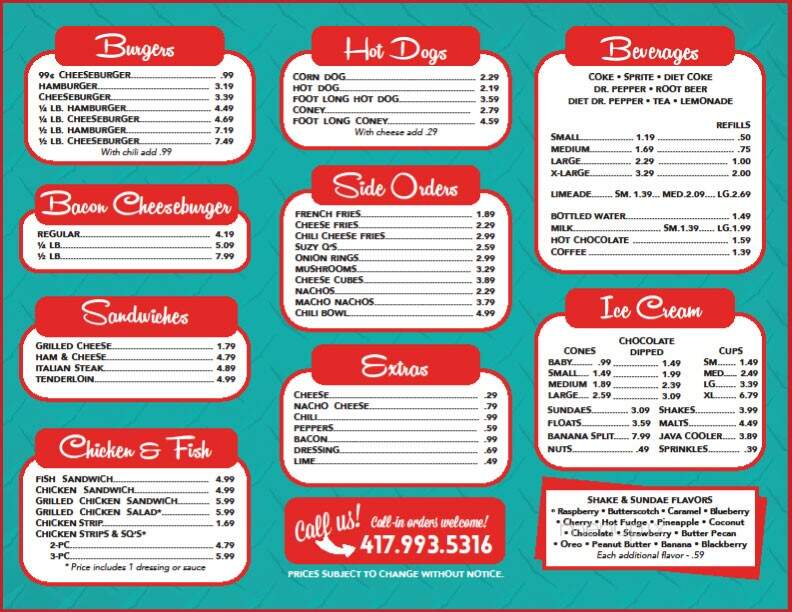 Mr Ed's Drive-In - Urbana, MO menu_pic