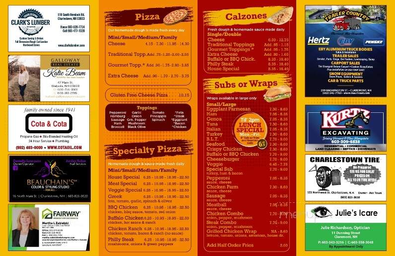 Charlestown House Of Pizza - Charlestown, NH menu_pic