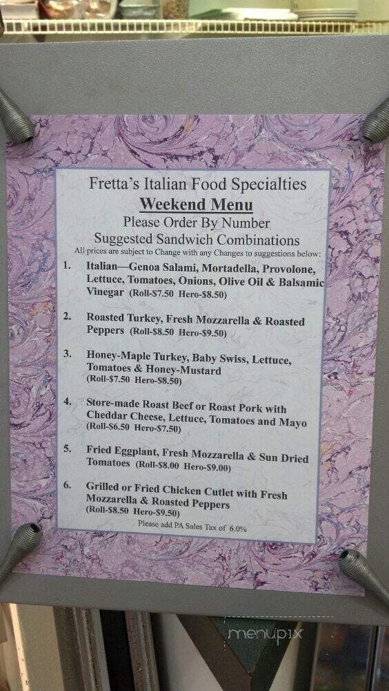 Fretta's Italian Food Speds - Milford, PA