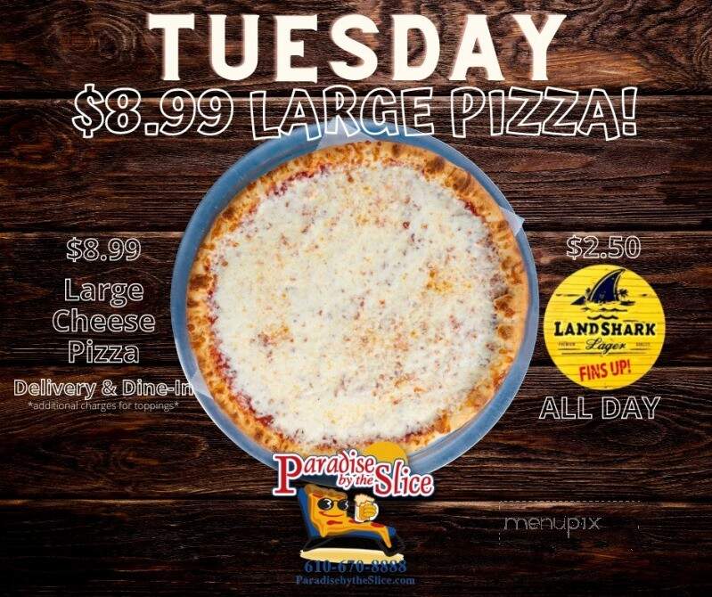 Paradise By The Slice - Wernersville, PA menu_pic