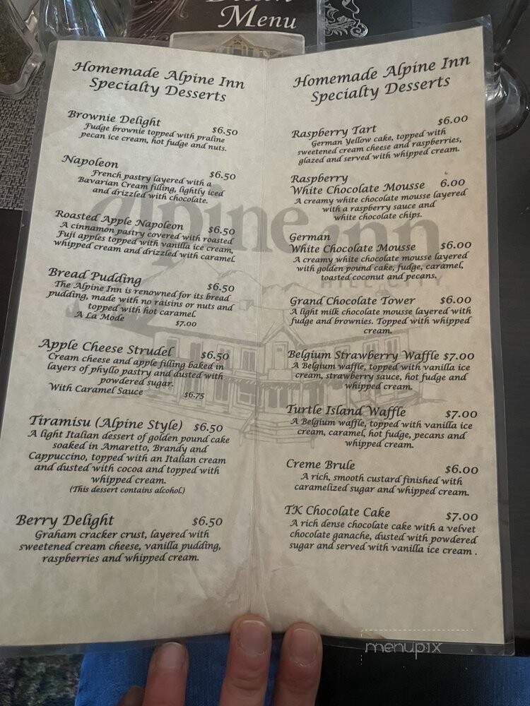 Alpine Inn - Hill City, SD menu_pic