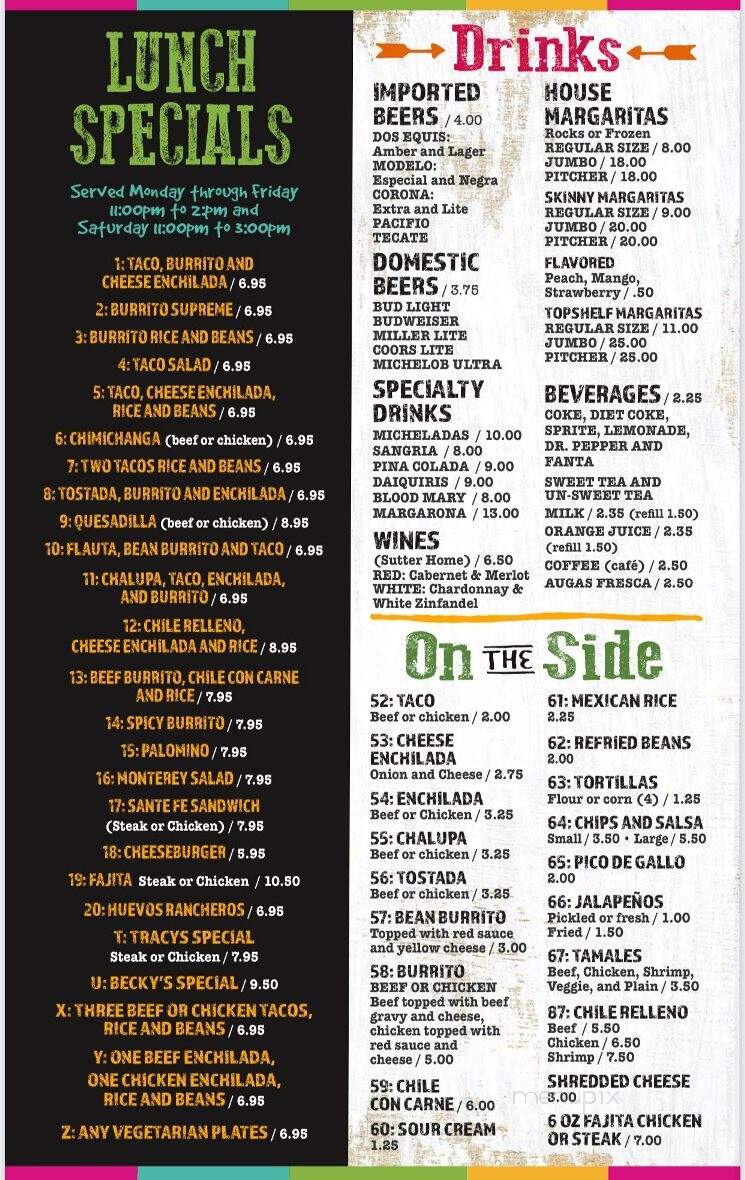 U S Border Cantina - Nashville, TN menu_pic