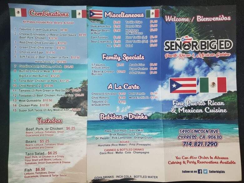 Senor Big Ed - Cypress, CA menu_pic