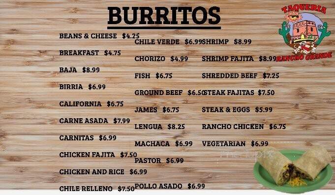 Taqueria Rancho Grande - Hemet, CA menu_pic