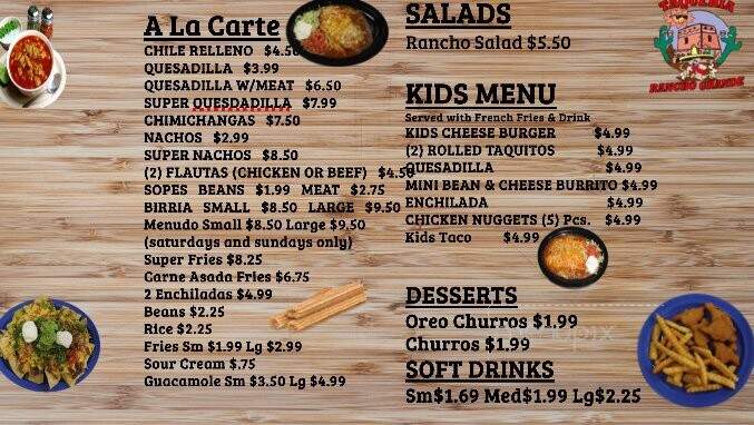 Taqueria Rancho Grande - Hemet, CA menu_pic