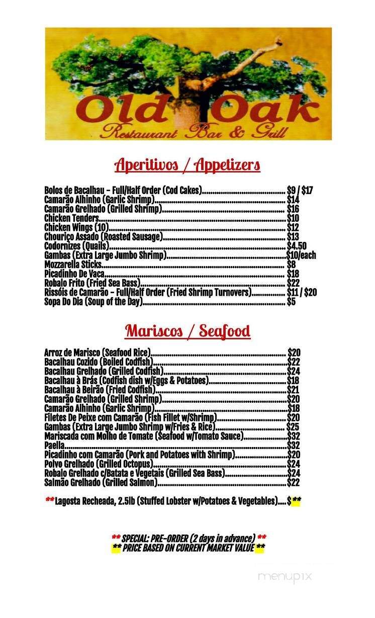 Old Oak Restaurant & Pizzeria - Danbury, CT menu_pic