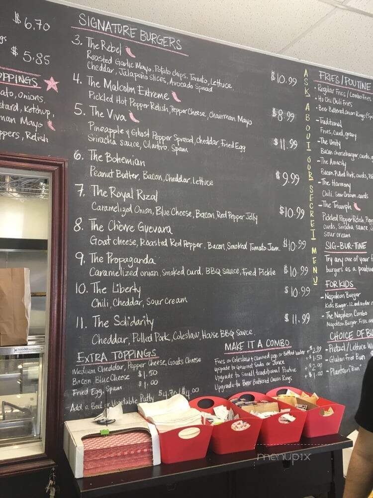 Burger Revolution - Belleville, ON menu_pic