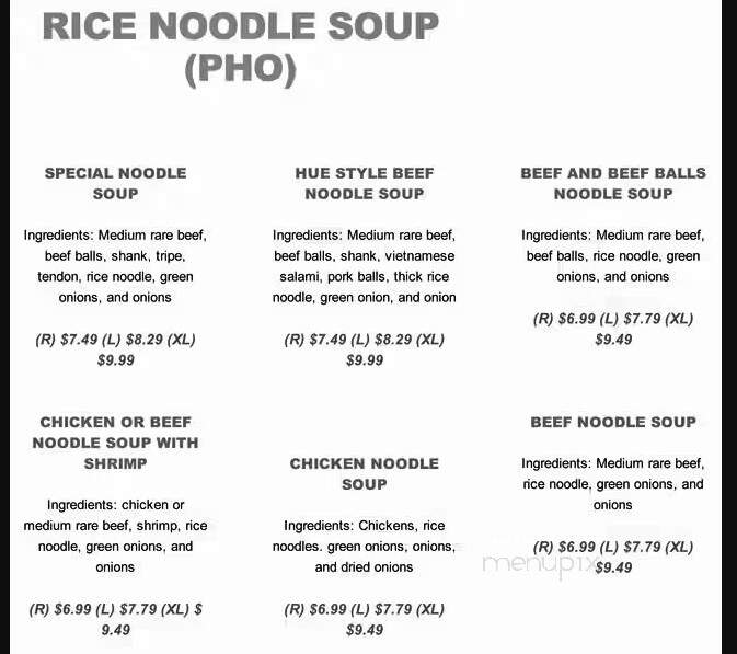 Thap Ba Restaurant - Red Deer, AB menu_pic