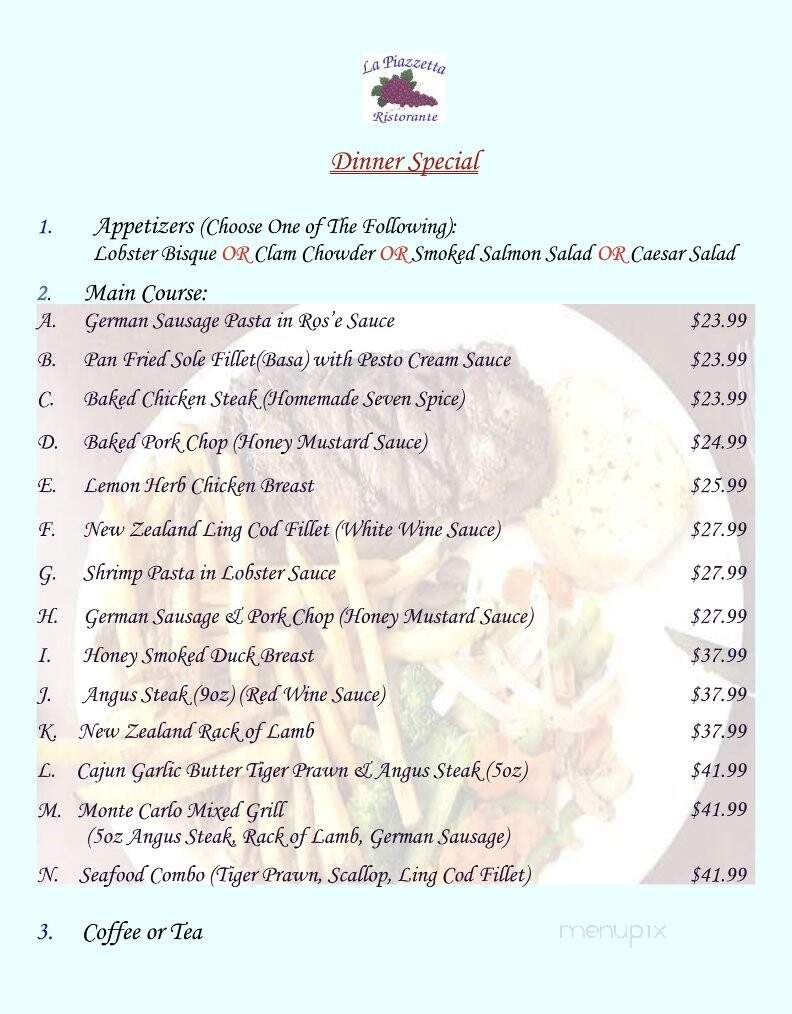 La Piazzetta Ristorante - Markham, ON menu_pic