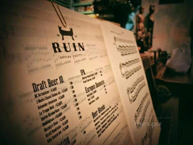 Ruin Bar - Costa Mesa, CA menu_pic