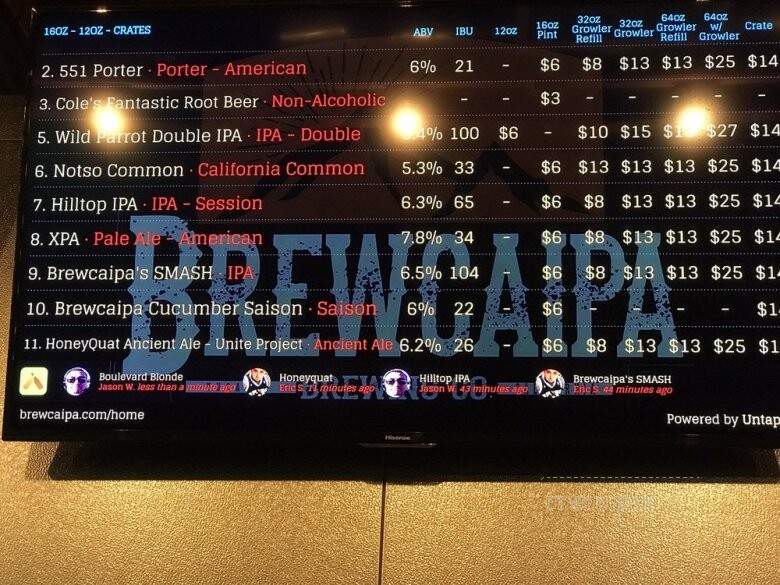 Brewcaipa Brewing - Yucaipa, CA menu_pic