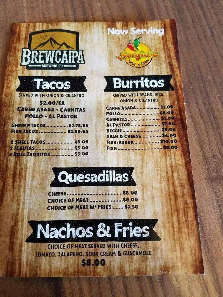 Brewcaipa Brewing - Yucaipa, CA menu_pic