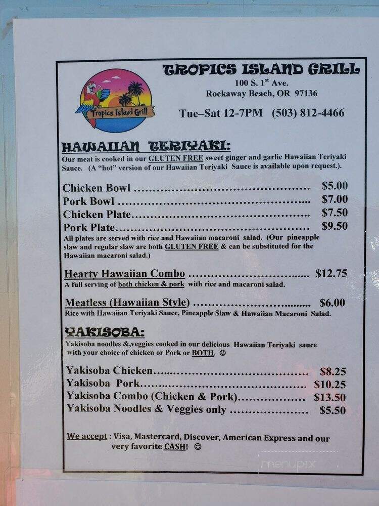 Tropics Island Grill - Rockaway Beach, OR