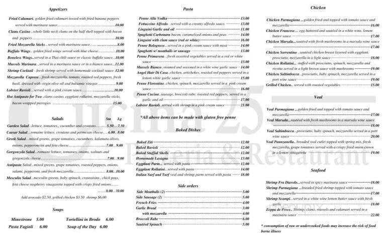 Cucina 25 - Riverhead, NY menu_pic