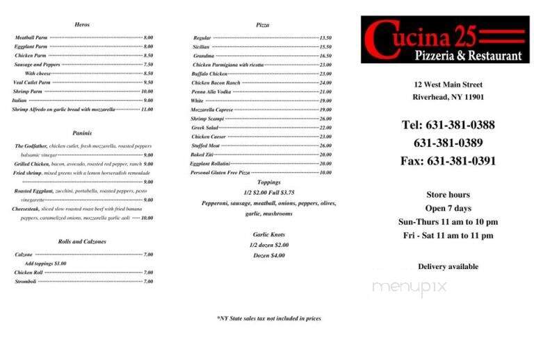 Cucina 25 - Riverhead, NY menu_pic