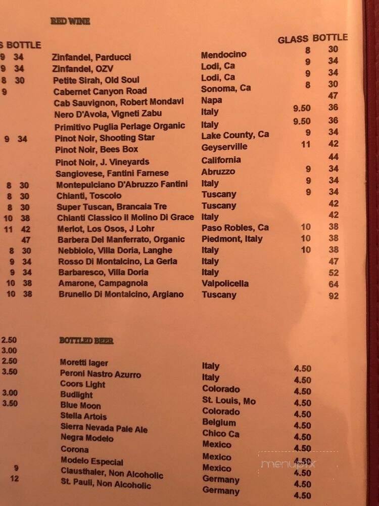 Ristorante Alloro Cucina Italiana - Grass Valley, CA menu_pic
