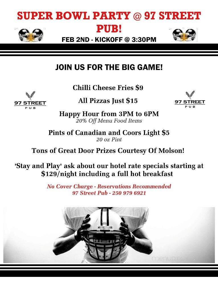 97 Street Pub - Kelowna, BC menu_pic