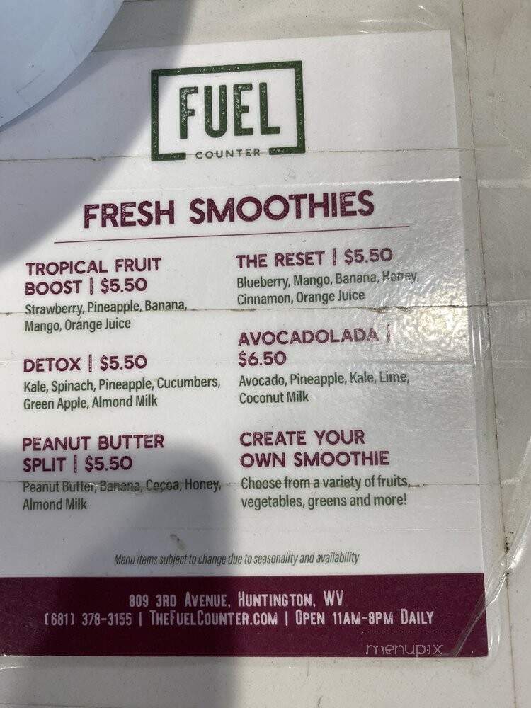 Fuel Counter - Huntington, WV menu_pic