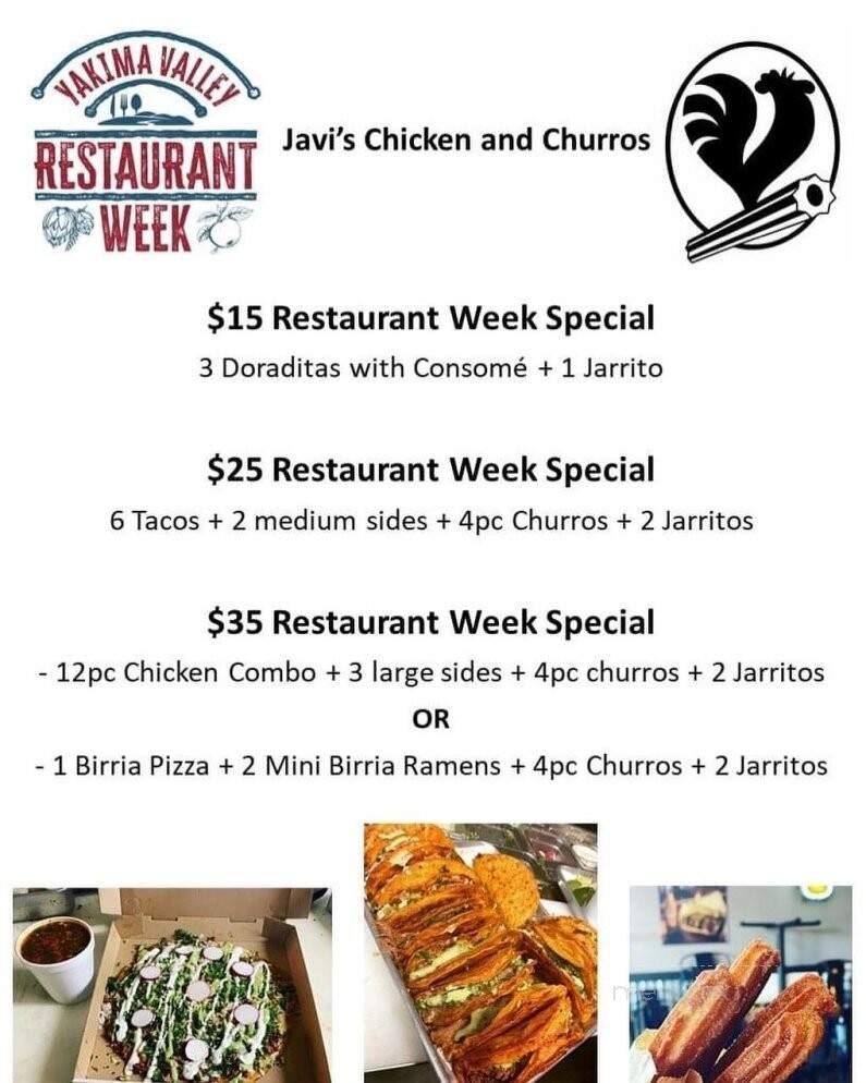 Javi's Chicken and Churros - Grandview, WA menu_pic