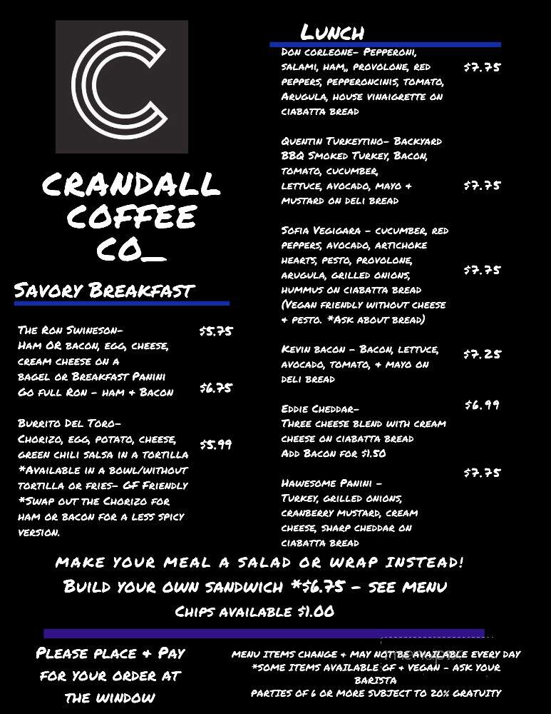 Crandall Coffee Co - Kettle Falls, WA menu_pic