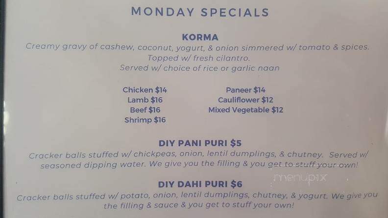 Rangoli - Shillington, PA menu_pic