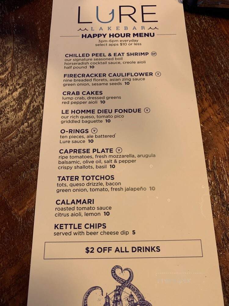 Lure Lakebar - Alexandria, MN menu_pic