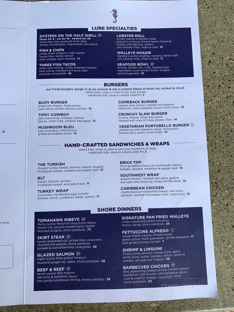 Lure Lakebar - Alexandria, MN menu_pic