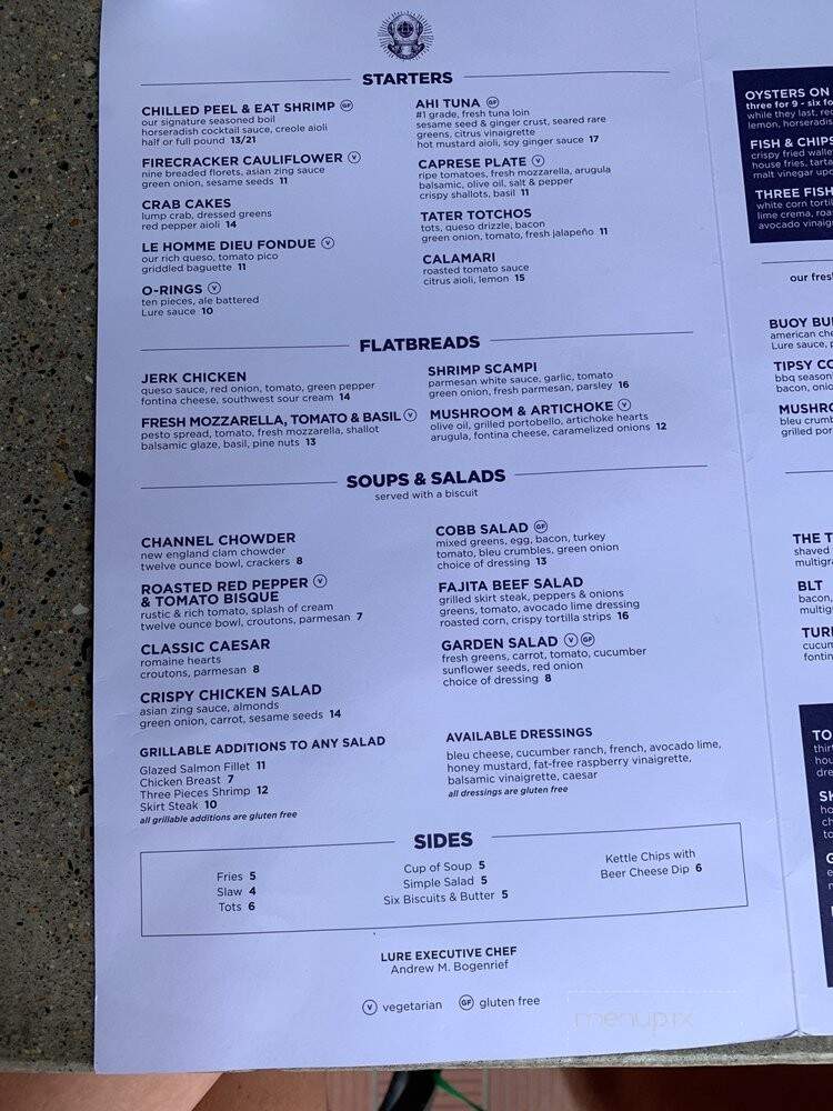 Lure Lakebar - Alexandria, MN menu_pic