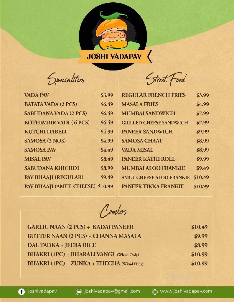Joshi VadaPav - Fremont, CA menu_pic