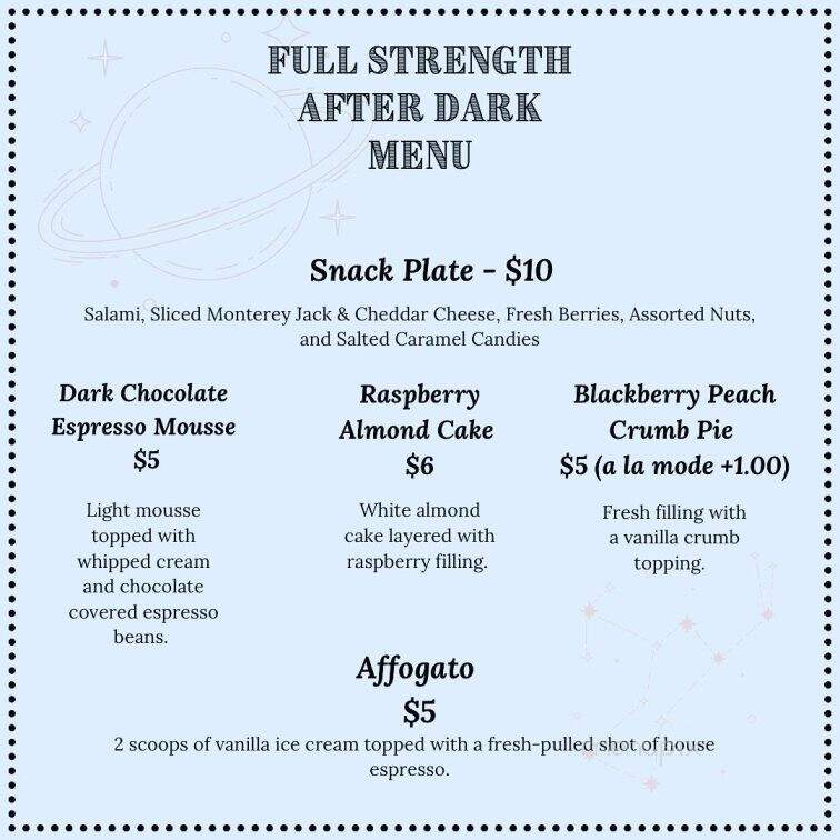 Full Strength Coffee - Westfield, NY menu_pic
