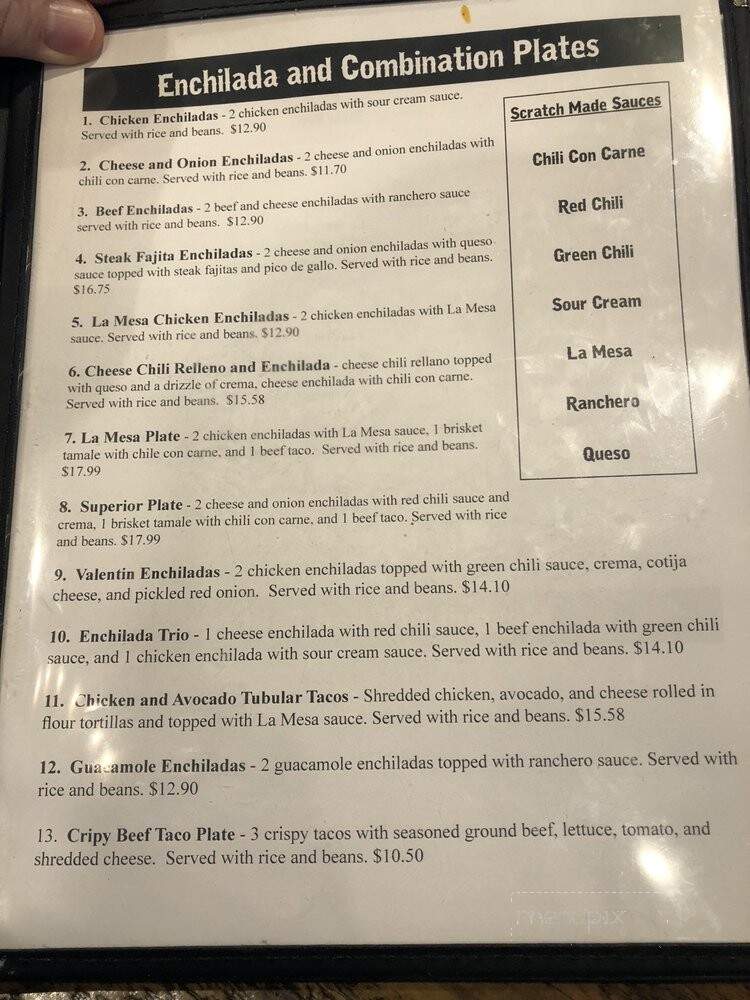 La Mesa Mesquite Grill - Joshua, TX menu_pic