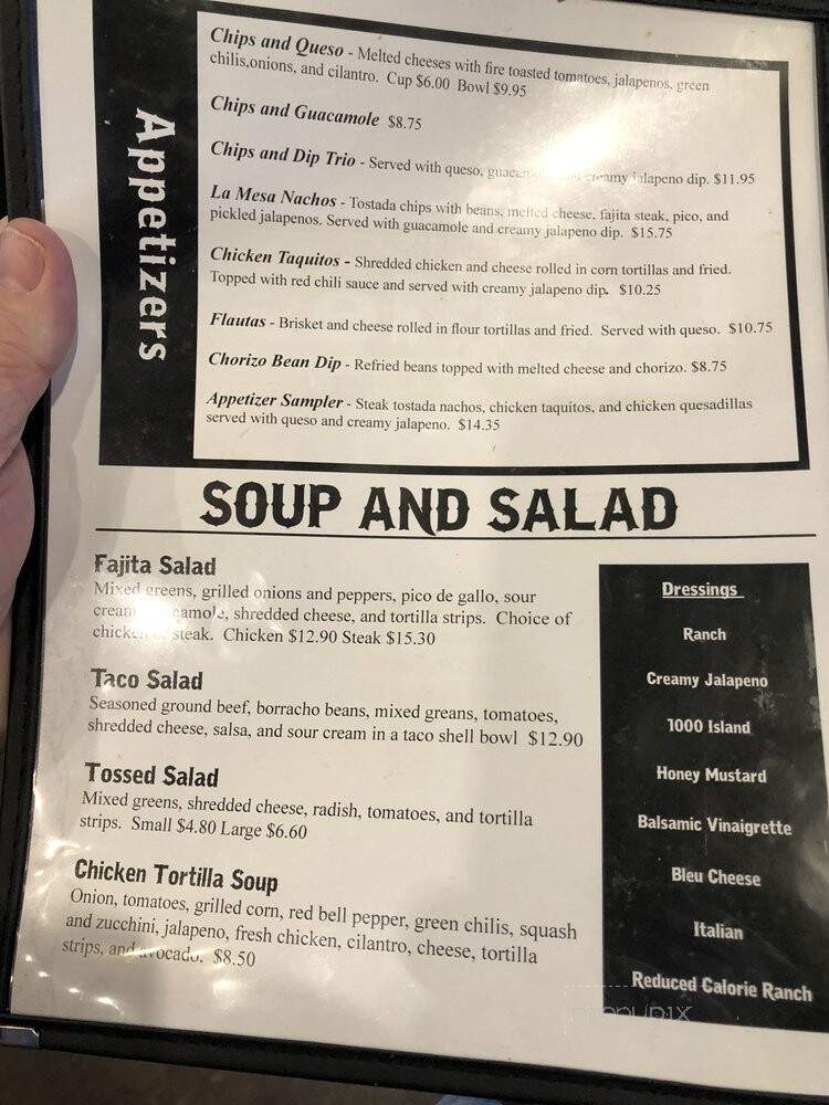 La Mesa Mesquite Grill - Joshua, TX menu_pic