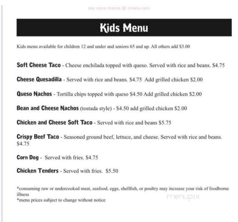 La Mesa Mesquite Grill - Joshua, TX menu_pic