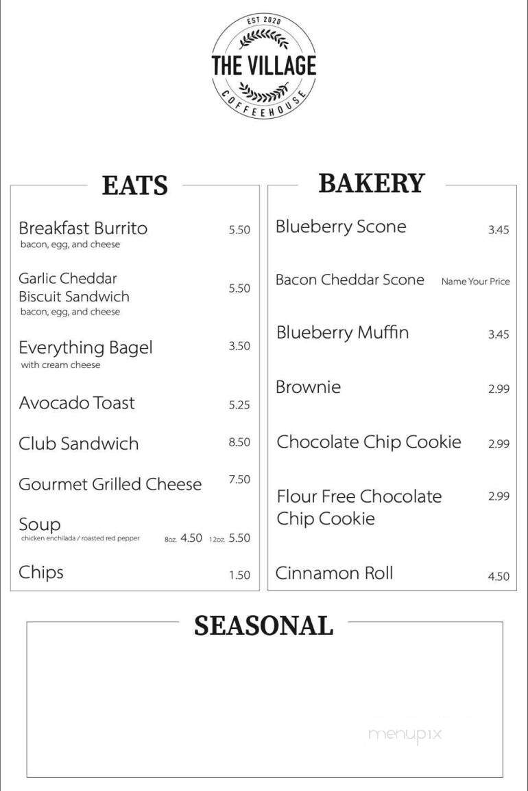 The Village Coffeehouse - Sulphur, LA menu_pic
