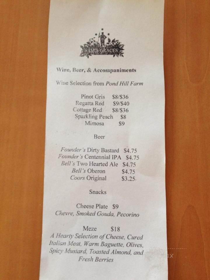 Sam's Graces Cafe & Bakery - Petoskey, MI menu_pic