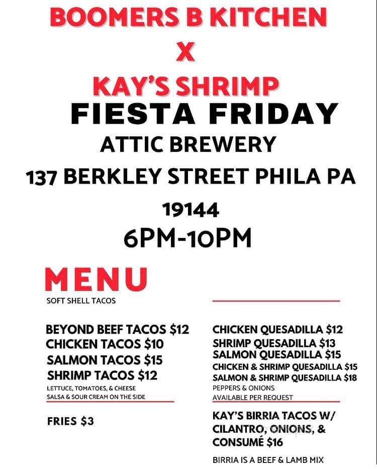 Attic Brewing Company - Philadelphia, PA menu_pic