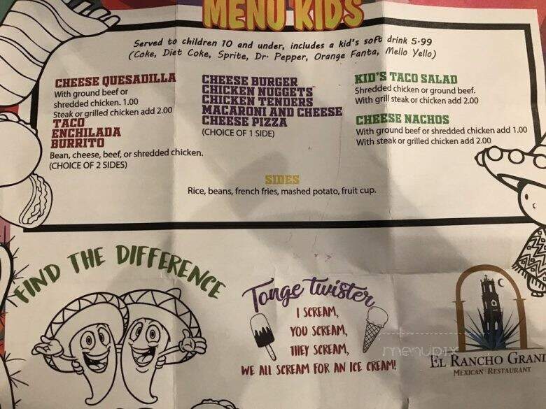 El Rancho Grande - Clarksville, TN menu_pic